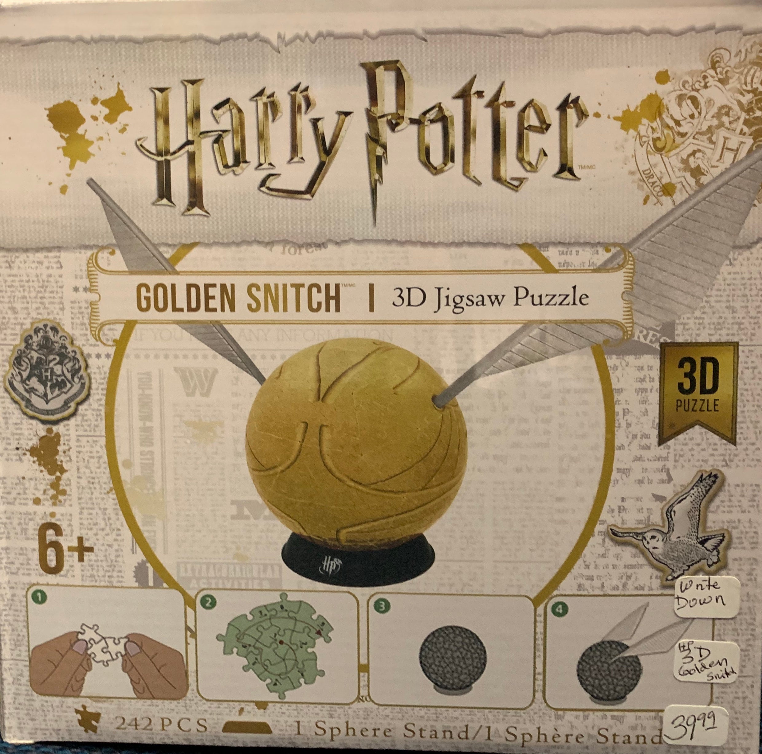 Harry potter golden outlet snitch 3d puzzle